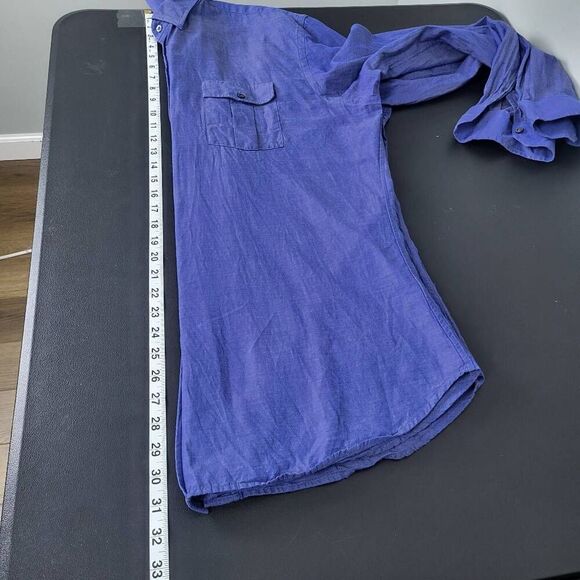 Teddy Stratford Mens NYTD Zip Fit Shirt Size XXL Blue Long Sleeve Twill Athletic - Picture 8 of 8